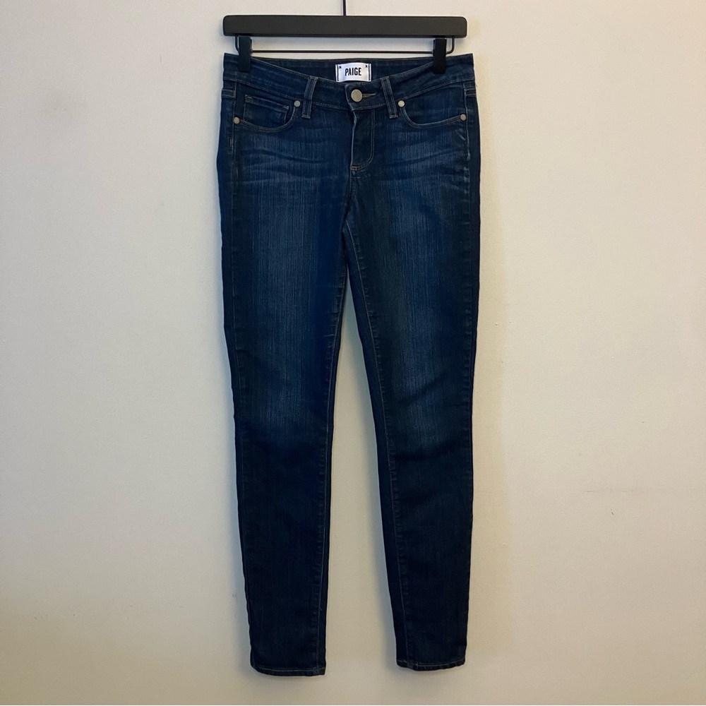 PAIGE Verdugo Ultra Skinny Jeans In Noah Wash Medium Dark Denim Mid Rise 26 2
